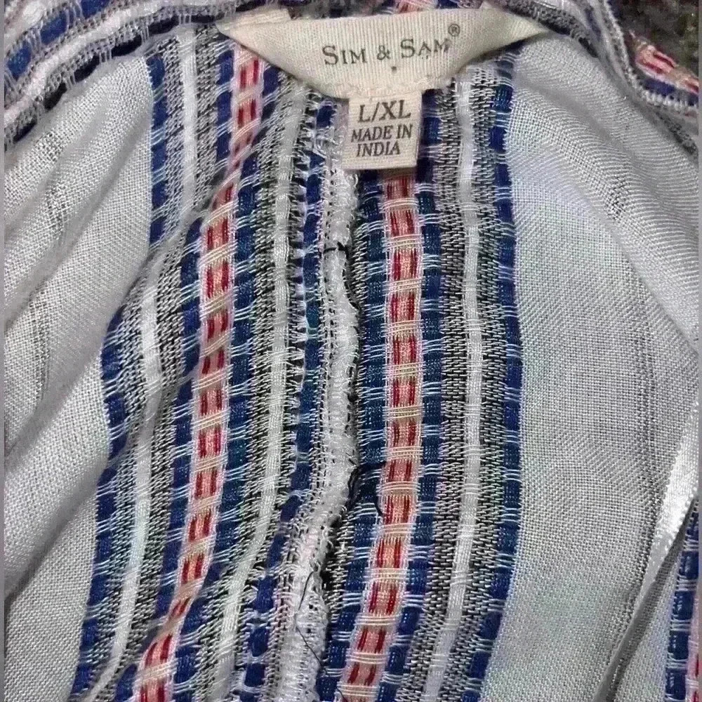 Sim & Sam Kimono L/XL Striped Coastal Boho Bohemian Summer - Picture 6 of 8